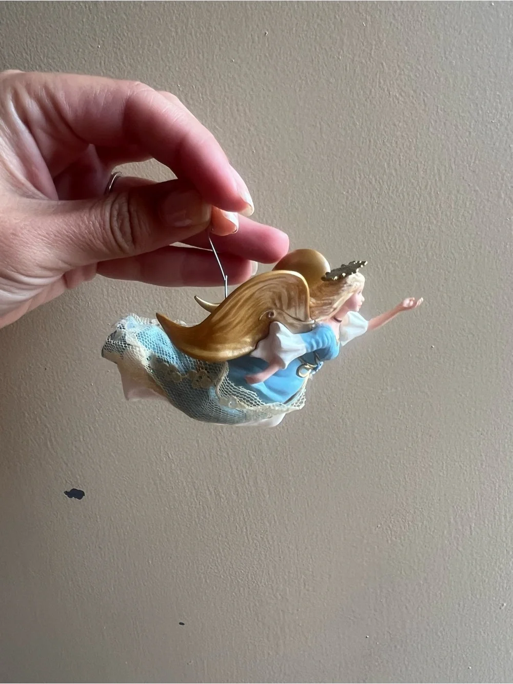 Hallmark Barbie Angel Ornament in Blue, Gold, White